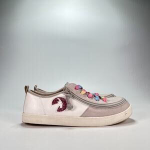 Billy Footwear White Gray Low Top Shoes Lace Up Sneakers Youth Girls Size 5